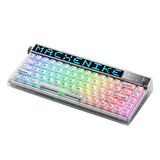 Machenike KT68 Pro Tri-Mode Yellow Switch LCD RGB Beyaz İngilizce Gaming Klavye