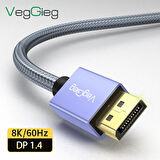 VegGieg 8K/60Hz 4K/165Hz 2K/240Hz DisplayPort 1.4 Kablo 3 Metre