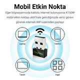 VegGieg 150 Mbps 2.4Ghz Kablosuz WiFi Alıcı Verici Nano USB Adaptör