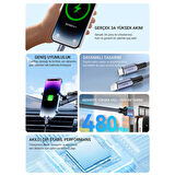 Veggieg 27W 3A USB Type-C to Lightning iPhone iPad Hızlı Şarj ve Data Kablosu 2 Metre