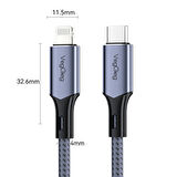Veggieg 27W 3A USB Type-C to Lightning iPhone iPad Hızlı Şarj ve Data Kablosu 2 Metre