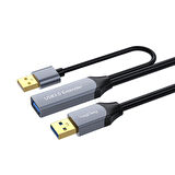 Veggieg USB 3.0 Uzatma Kablosu Sinyal Güçlendirici Extender Destekli USB-A Uzatıcı Kablo 5 Metre