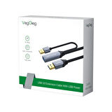 Veggieg USB 3.0 Uzatma Kablosu Sinyal Güçlendirici Extender Destekli USB-A Uzatıcı Kablo 5 Metre