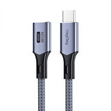 Veggieg USB 4.0 E-Mark 240W 40Gbps Thunderbolt 4 8K 60Hz Type-C Uzatma Kablosu 1 Metre