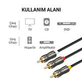 VegGieg 3 RCA to 3 RCA Ses ve Görüntü Kablosu 1.5 Metre