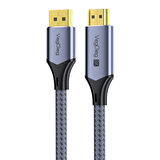 Veggieg DP to HDMI Kablo 8K 60Hz 4K 240Hz HDR 3D 48Gbps Örgülü Displayport to HDMI Kablo 2 Metre