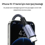 VegGieg USB-A to USB-C 60W 3A Type-C Hızlı Şarj ve Data Kablosu 2 Metre