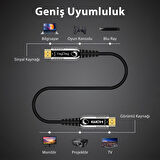 VegGieg 4K 60Hz 18Gbps HDR ARC HDCP Fiber Optik HDMI 2.0 Kablo 80 Metre