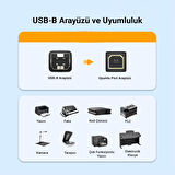 VegGieg USB B Printer Tarayıcı Yazıcı Data Kablosu 1.5 Metre