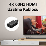 VegGieg 4K 60Hz Dişi Erkek HDMI 2.0 Uzatma Kablosu 3 Metre