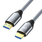 VegGieg 8K 60Hz 4K 120Hz 48 Gbps HDR ARC HDCP Örgülü HDMI 2.1 Kablo 1.5 Metre