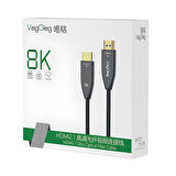 VegGieg 8K/60Hz 4K/120Hz 48Gbps HDR ARC HDCP Fiber Optik HDMI 2.1 Kablo 100 Metre