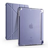 Apple iPad 9.7 2017 2018 (5.6.Nesil) Uyumlu Kalemlikli Premium Standlı Katlanabilir Uyku Modu Özellikli Tablet Kılıfı
