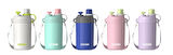Dodge DB-23694 580ml Askılı Pipetli Pembe Çelik Matara