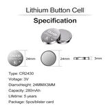 Mettzchrom CR2430-C5 3V Lityum Düğme Pil 5'li Paket
