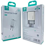 20W PD + Qc3.0 Usb Çift Girişli Şarj Başlığı DVIP N30