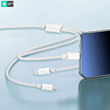 DVIP L37 3in1 Lightning, Type-C, Micro Çıkışlı Hızlı Data ve Şarj Kablosu