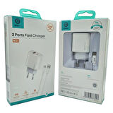 20W + 18W PD Çift Girişli Şarj Seti Usb Type-C DVIP N34