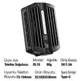 MEMO DL10 Dijital Gösterge 2000mAh Powerbankli Telefon Soğutucu Fan Radyatör SİYAH