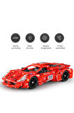 Çek Bırak Kırmızı Süper Araba 437 Parça – Mekanik Yapı Seti, Açılır Kapılı, Koleksiyonluk Model Araba