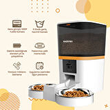 Haustier QQ005-Dual Kameralı Akıllı Kedi Köpek Otomatik Mama Kabı Beyaz HAUSTİER TÜRKİYE GARANTİLİ