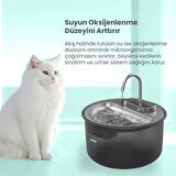 Haustier WF009LS Otomatik Kedi Su Sebili,Kedi Su Çeşmesi, Su Pınarı 3.5Lt Geniş Hazne, Çelik Tabla, Ultra Sessiz, BPA İçermez (Siyah, 3.5 lt)