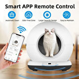 Haustier CB002 KAMERALI Akıllı Otomatik Kedi Tuvaleti, APP ile Kontrol, 72lt Hazne, 7lt Çöp haznesi