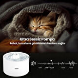Haustier WF013 Seramik Otomatik Kedi Su Sebili,Su Pınarı, 2Lt Hazne,Çok Katmanlı Filtre,Ultra Sessiz