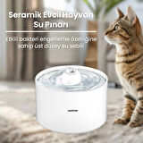 Haustier WF013 Seramik Otomatik Kedi Su Sebili,Su Pınarı, 2Lt Hazne,Çok Katmanlı Filtre,Ultra Sessiz