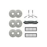 Dreame Orijinal L10 PRIME/L10S ULTRA/L10 Ultra  Için Aksesuar Seti 1 x Ana Fırça（kauçuk）+2 x Yan Fırça+2 x Toz Kutusu Filtresi+3 x Çift Paspas Bezi（6 Adet）