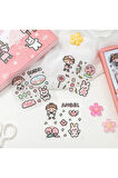Cherry Blossoms Temalı 100 Yaprak 4 Bölmeli Sticker Seti • Bullet Journal (GGK-DZ071)