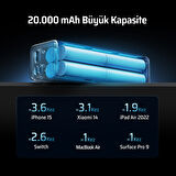 CUKTECH 15 SE Powerbank 20000 mAh | 85 W PD3.1 Süper Hızlı Şarj | 3 Port (2C1A) | LED Ekranlı Taşınabilir Şarj Cihazı – Laptop, MacBook, iPhone, Samsung, Xiaomi ile Uyumlu