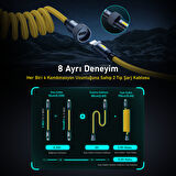 Aohi The Future Creative Power USB-C to USB-C Apple Lightning Modüler Uzayabilen 2,6m 480Mbps 240W PD 3.1 Süper Hızlı Şarj/Data Kablo Seti