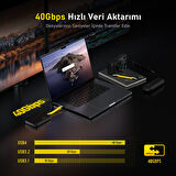 Aohi The Future 4-in-1 USB-C to USB-C Modüler Uzayabilen 1m 40Gbps 8K Destekli 240W PD 3.1 USB4 Süper Hızlı Şarj/Data Kablo Seti