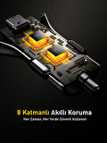 Aohi Superauto Araç İçi Şarjı, 3 Portlu PD 170W Type-C to Type-C, USB, Hızlı Şarj Çakmaklık Adaptörü, Siyah