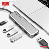 Earldom HUB12 Tak Çalıştır 40cm 4 Adet Usb 2.0 ve 1 Adet Type-C Çıkışlı Usb Çoklayıcı