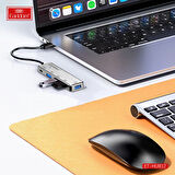 Earldom HUB12 Tak Çalıştır 40cm 4 Adet Usb 2.0 ve 1 Adet Type-C Çıkışlı Usb Çoklayıcı