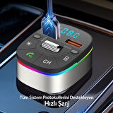 Earldom M74 Bluetooth USB3.0 Dijital FM Transmitter - Siyah