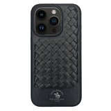 Santa Barbara Polo Racquet Club iPhone 15 Pro Max Kılıf PU Deri Business Kare Desen Ravel Kapak