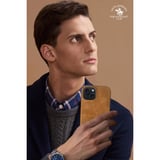 Santa Barbara Polo Racquet Club iPhone 15 Pro Kılıf Hakiki Deri M-Safe Şarja Uygun Elton Genuine Sert Kapak