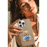 ZuckBear iPhone 16 için Pu Deri Yüzey 3D Nakışlı Manyetik Şarj Destekleyen Everley Kapak