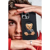ZuckBear iPhone 16 Pro için Pu Deri Yüzey 3D Nakışlı Manyetik Şarj Destekleyen Everley Kapak