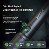 Philips SFL2124 250 Lümen 5W Led El Feneri Teleskopik Zoom Sos Modlu Metal Gövdeli Şarj Edilebilir Uzun Menzilli Flashlight