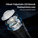 Philips SFL1403 400 Lümen 5W Led El Feneri Teleskopik Zoom Sos Modlu Şarj Edilebilir Uzun Menzilli Flashlight