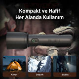 Philips SFL1403 400 Lümen 5W Led El Feneri Teleskopik Zoom Sos Modlu Şarj Edilebilir Uzun Menzilli Flashlight