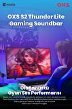 OXS S2 Thunder Lite PC Oyun Soundbar, Sanal Surround Sesli TV ve Bilgisayar için Ses Barları, 2 Tam Aralıklı Sürücü, Bas Tüpü, Kompakt Tasarım, HDMI/AUX/Optik Uyumlu, Bluetooth 5.0 Kablosuz Bağlantı 