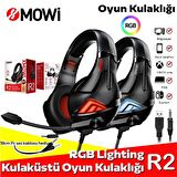 XMOWi R2 Gaming Mikrofonlu RGB Oyuncu Kulaklılığı Gurultu Engelleyici Kulaklik SİYAH,KIRMIZI