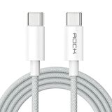 Rock 100W Type-C to Type-C 5A PD 1 Metre Şarj ve Data Kablosu (iPad & MacBook) - Beyaz