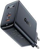 ACEFAST Duvar Tipi Şarj Cihazı PD50W Dual USB-C 45W Çıkış Hızlı Şarj Başlığı GaN Type-C Çıkışlı Şarj Kafa (2xUSB-C) EU A29 Siyah