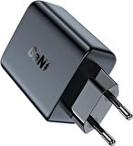 ACEFAST Duvar Tipi Şarj Cihazı PD50W Dual USB-C 45W Çıkış Hızlı Şarj Başlığı GaN Type-C Çıkışlı Şarj Kafa (2xUSB-C) EU A29 Siyah
